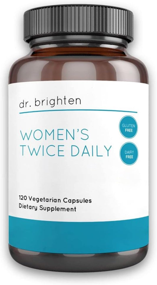 Dr. Brighten Women’s Twice Daily Multivitamin - Full-Spectrum, No Iron, Unique Nutrients - 120 Capsules