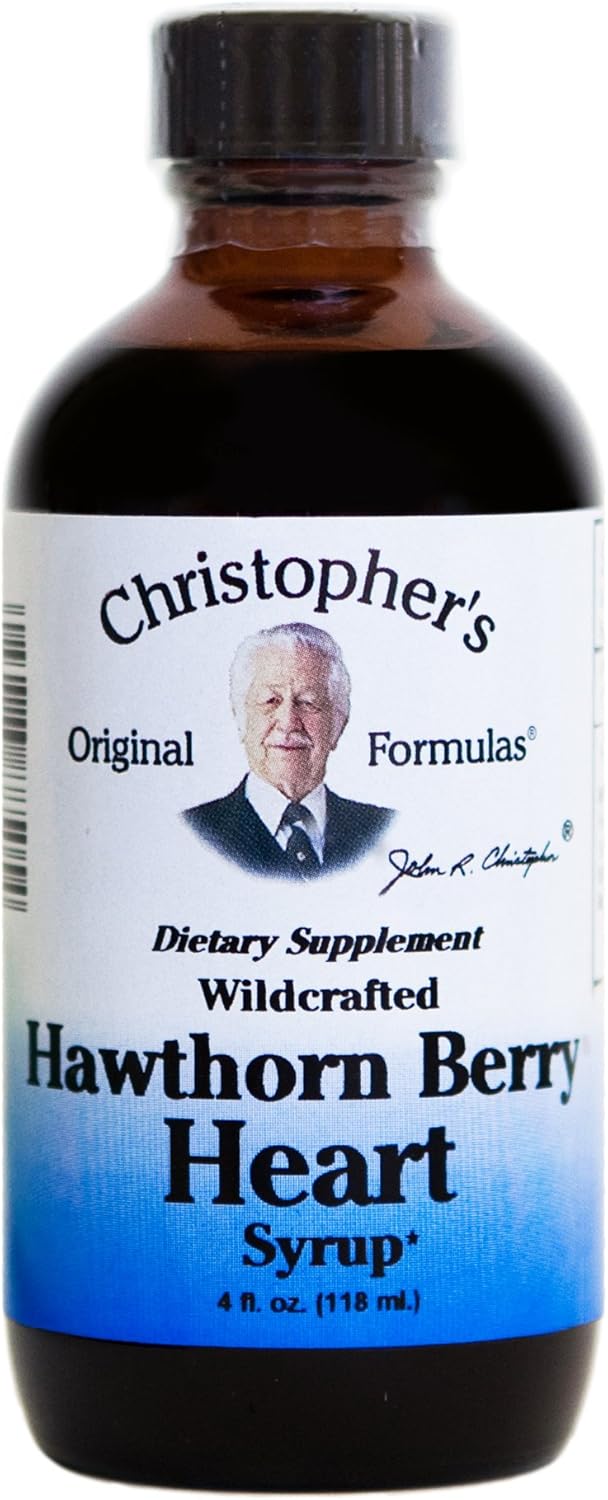 Dr. Christopher's Hawthorn Berry Heart Syrup - Original Formula for Cardiovascular Health - 4 oz