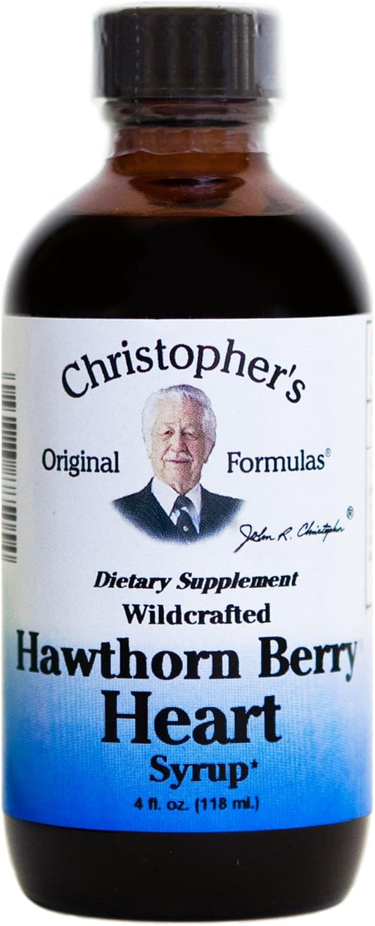 Dr. Christopher's Hawthorn Berry Heart Syrup - Original Formula for Cardiovascular Health - 4 oz