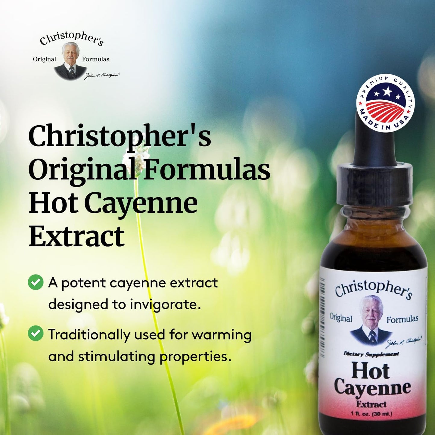Dr. Christopher's Hot Cayenne Extract - All-Natural Herbal Supplement - 1 fl oz