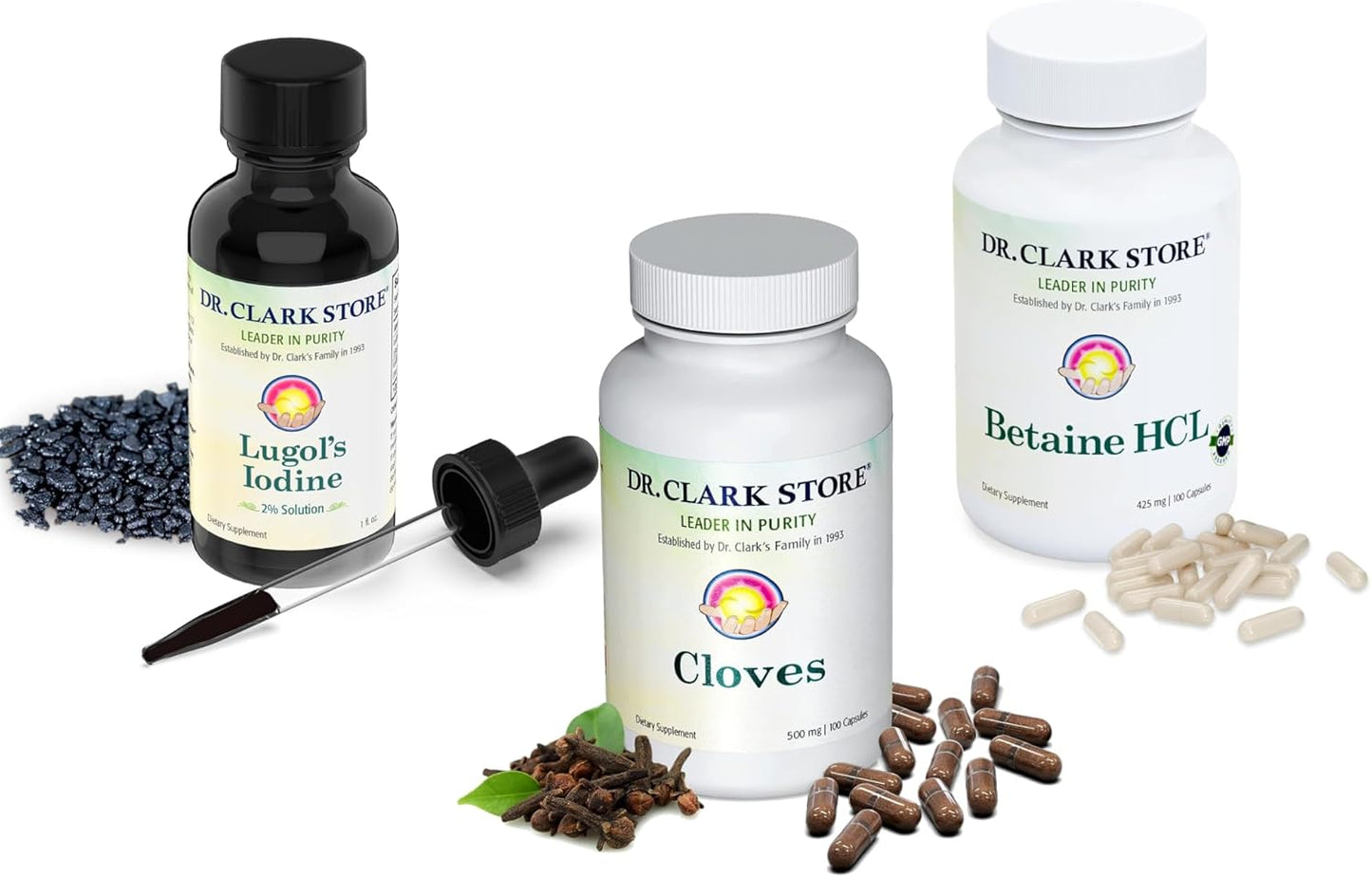 Dr. Clark Lugol’s Iodine and Betaine HCL Digestive Enzymes with Cloves Supplement