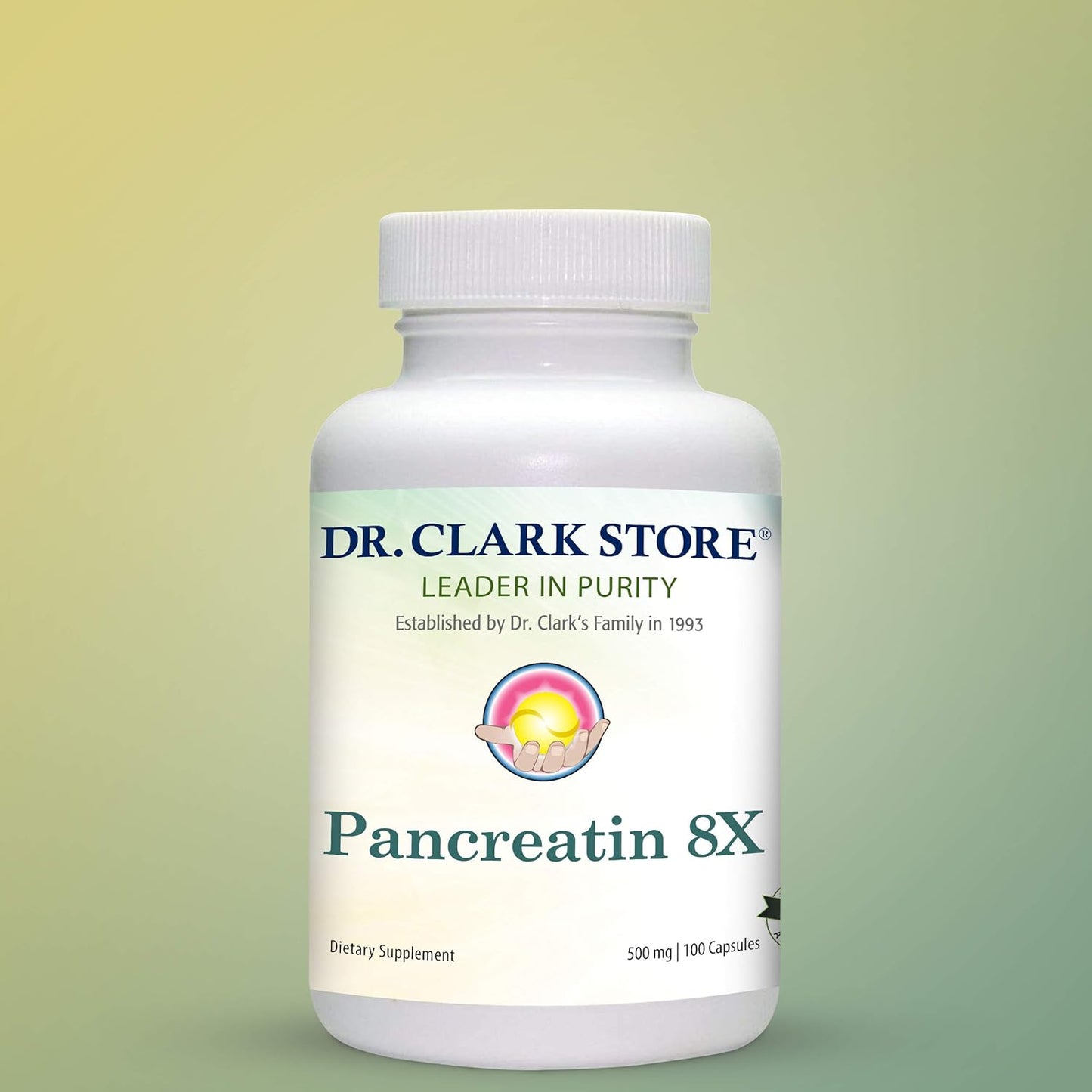 Dr. Clark Store Pancreatin 8X Enzyme Supplement 500mg | Supports Healthy Digestion - 100 Gelatin Capsules