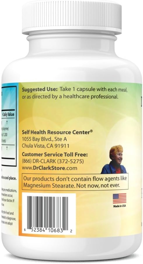 Dr. Clark Store Pancreatin and Lipase Enzyme Supplement, 500mg - 100 Gelatin Capsules for Digestive Health