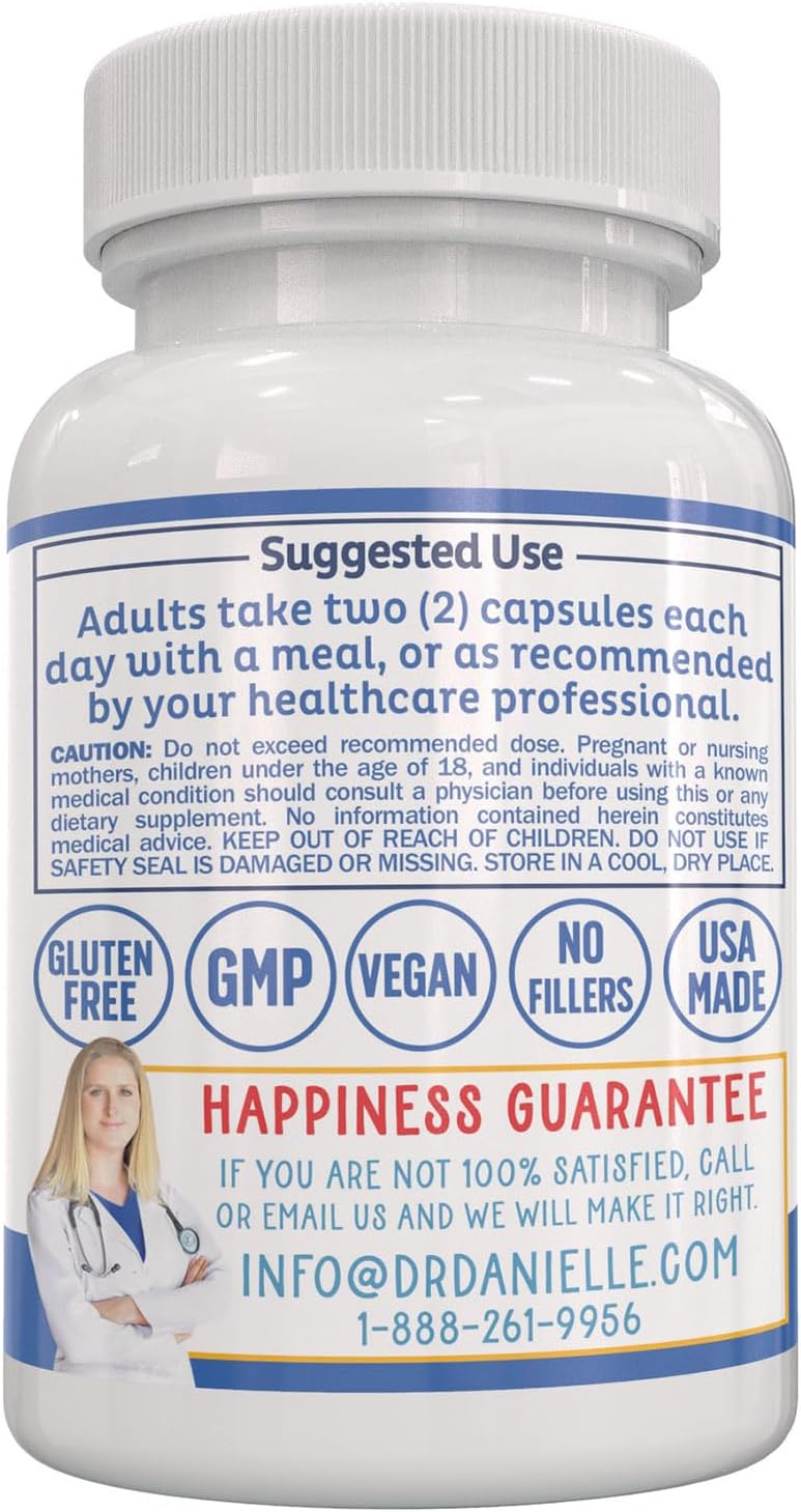 Dr. Danielle Probiotic Supplement - Shelf Stable Probiotics for Women and Men - 60 Capsules - Bacillus Strain - No Refrigeration Needed