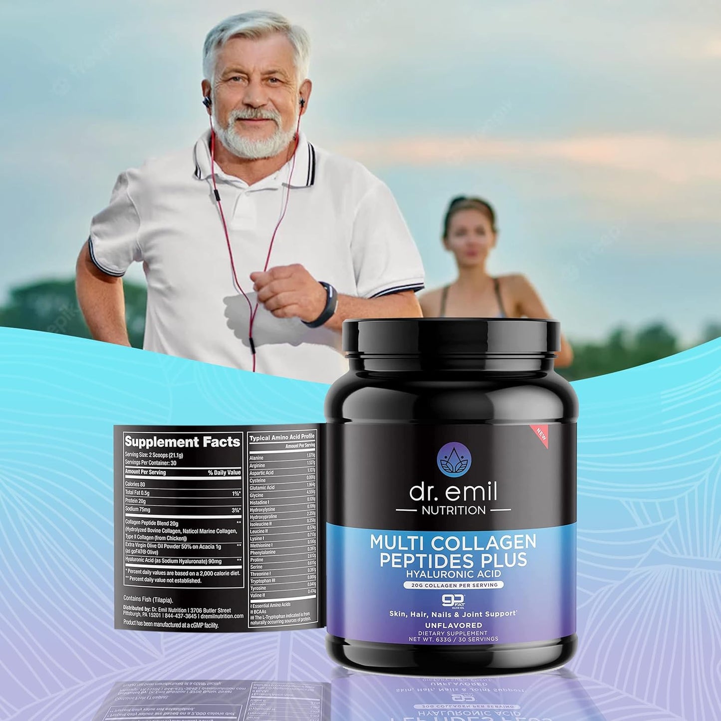 Dr. Emil Nutrition Collagen Bundle - Double the Benefits for Hair, Skin & Nails - Collagen Peptide Pills & Powder (30 Servings)