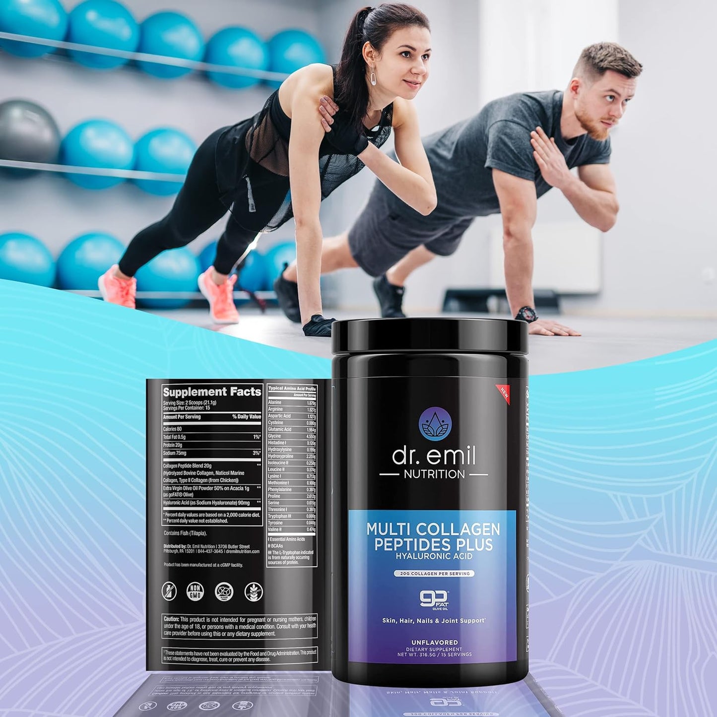 Dr. Emil Nutrition Complete Multi Collagen Bundle - Enhance Hair, Skin & Nails with Collagen Peptide Pills & Powder - 15 Servings