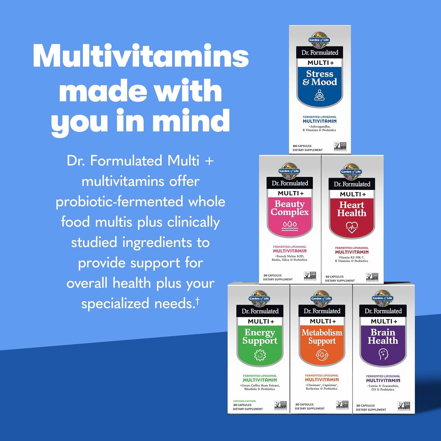 Dr. Formulated Multi+ Stress & Mood Liposomal Multivitamin with Ashwagandha - 60 Capsules