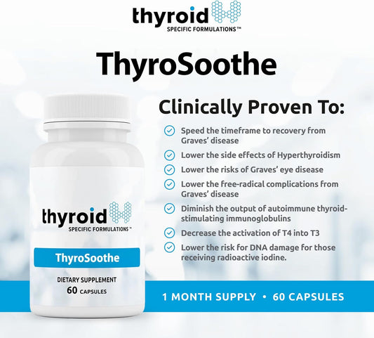 Dr. Formulated ThyroSoothe Supplement for Hyperthyroidism & Graves' - Natural Support with Selenium, Vitamin C, Lemon Balm - 30 Day Supply