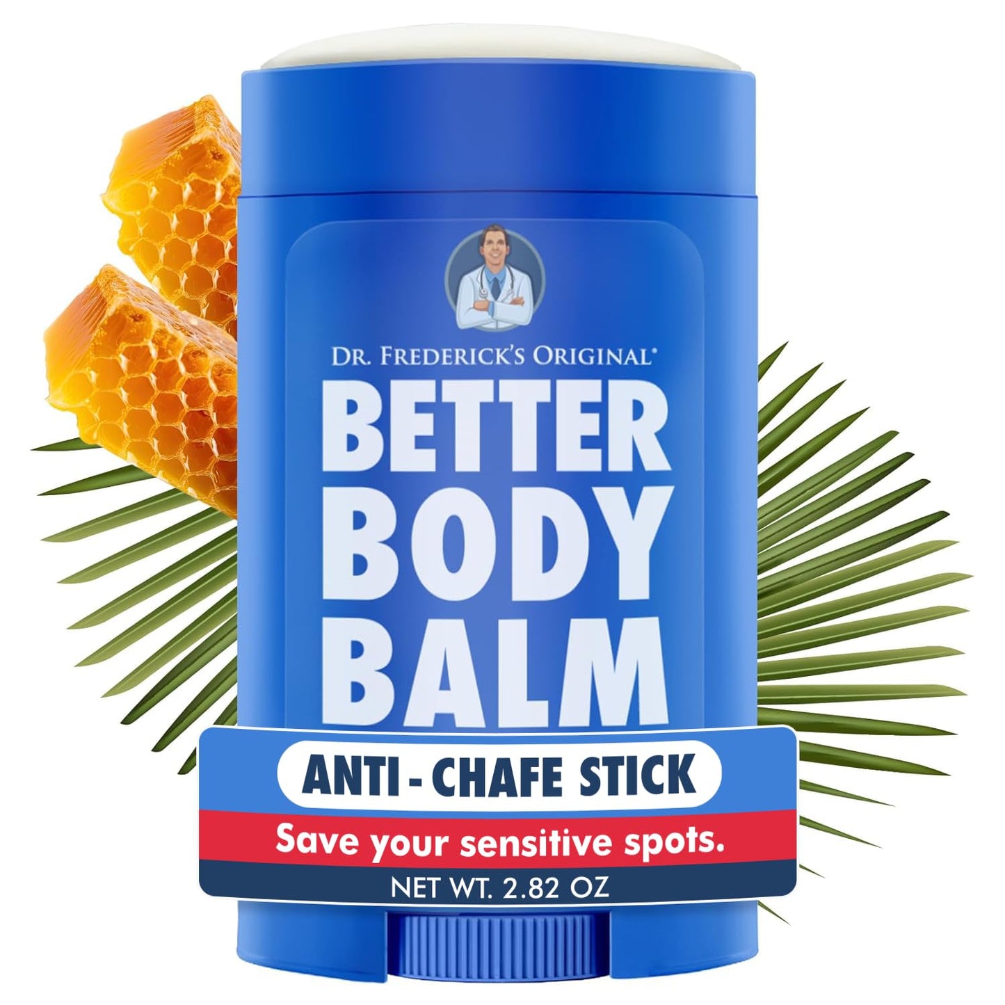 Dr. Frederick's Original Anti Chafing Stick - 2.82 oz Body Balm - Reduce Friction - Ideal for Travel & Sports - Water-Resistant Formula