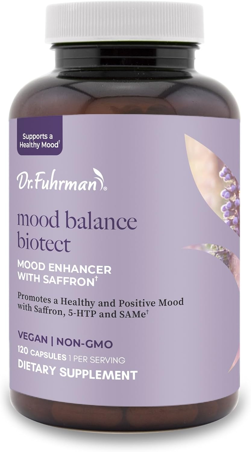 Dr. Fuhrman Mood Balance Biotect - Natural Mood Management Supplement 120 Capsules - Supports Optimal Mood with Saffron, 5-HTP, and Same