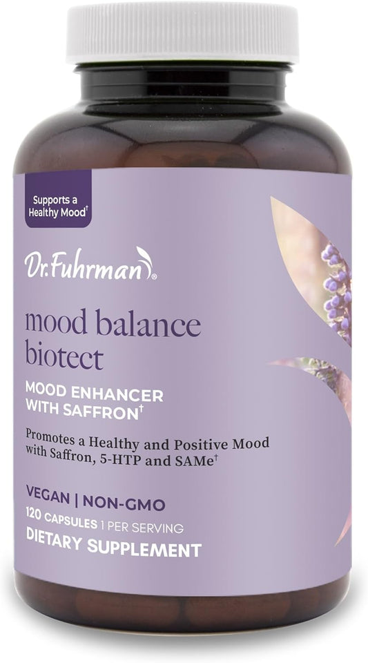 Dr. Fuhrman Mood Balance Biotect - Natural Mood Management Supplement 120 Capsules - Supports Optimal Mood with Saffron, 5-HTP, and Same