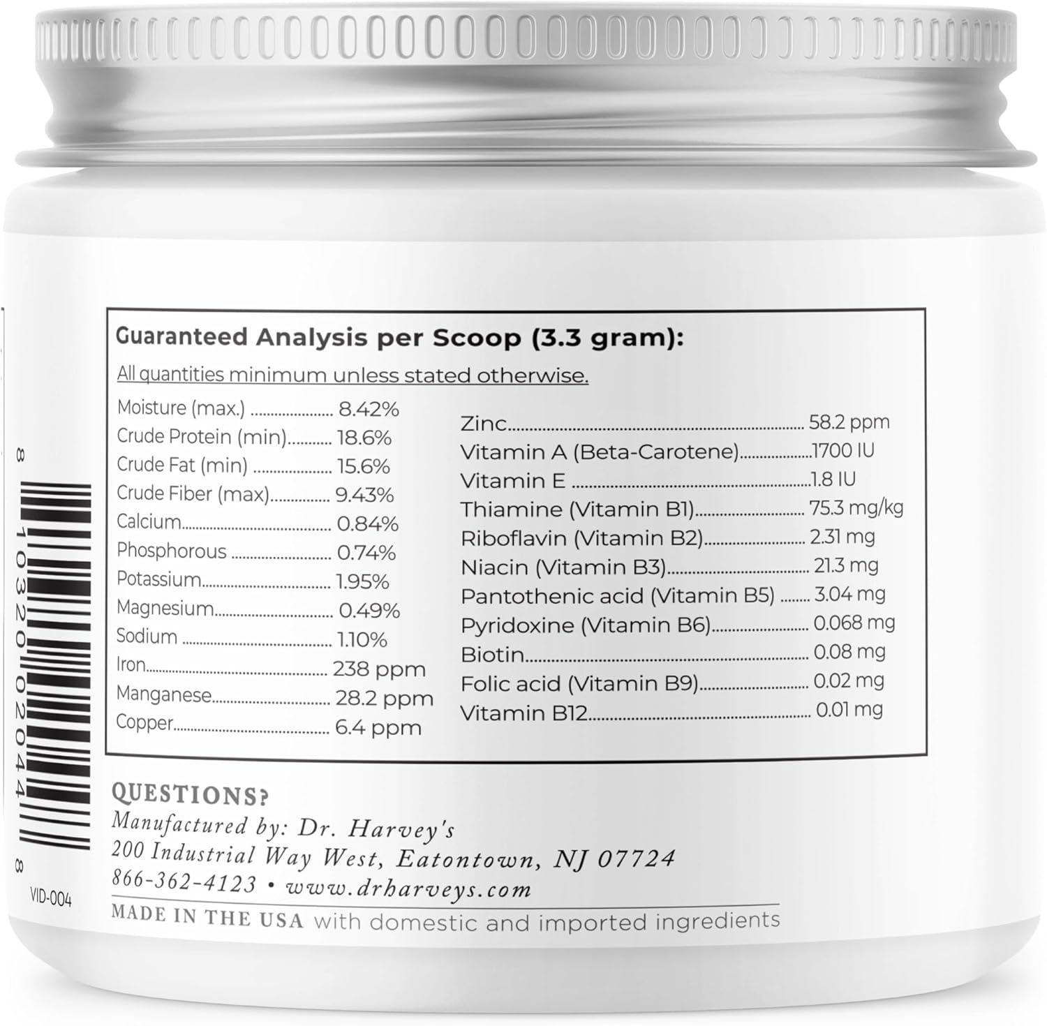 Dr. Harvey's Herbal Dog Multi-Vitamin and Mineral Supplement - 7 Ounces