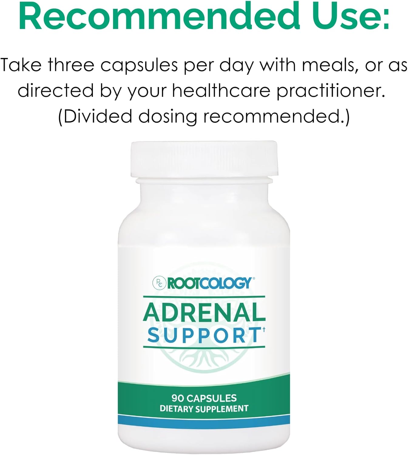 Dr. Izabella Wentz Rootcology Adrenal Support Formula with Adaptogenic Herbs and Vitamin B6 - 90 Capsules