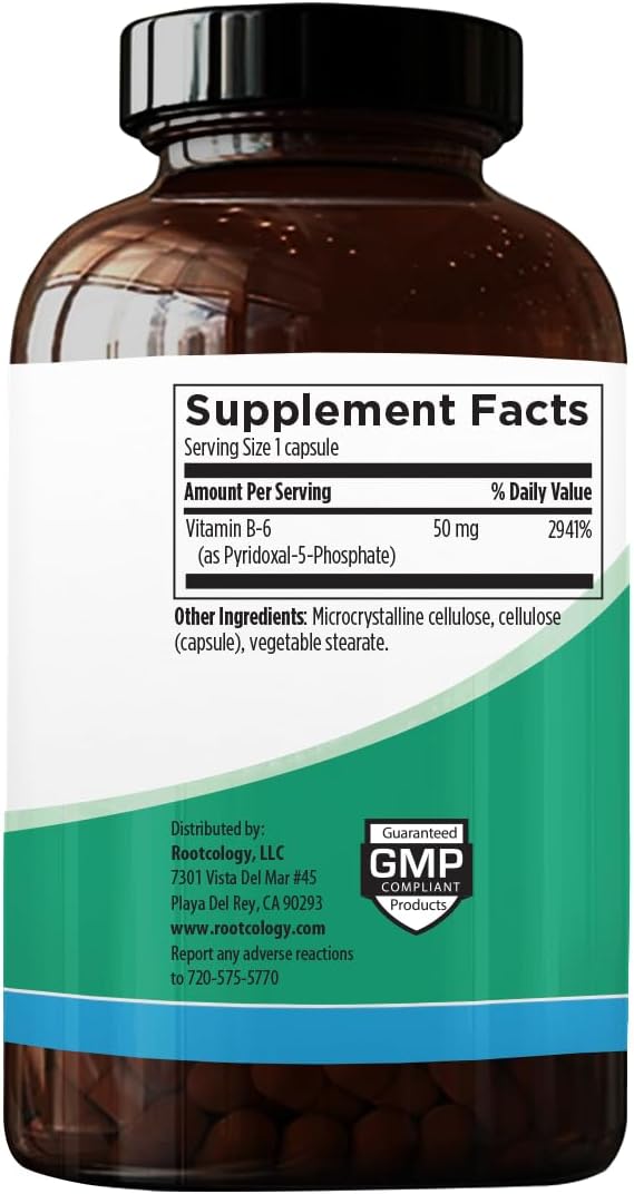 Dr. Izabella Wentz Rootcology P5P Active Vitamin B6 120 Vegetarian Capsules for Balanced Mood & Stress Support
