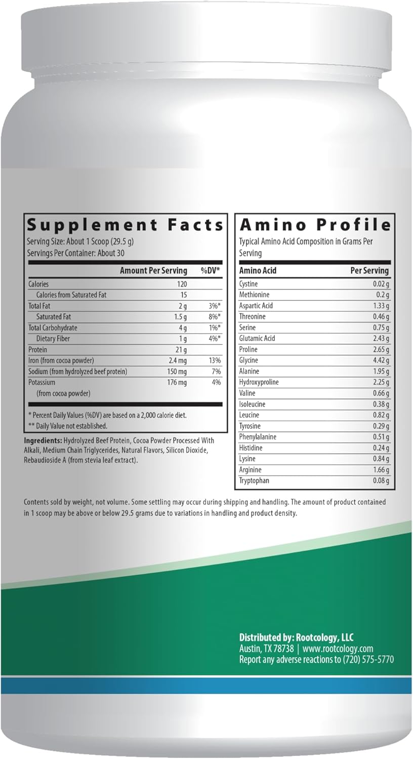 Dr. Izabella Wentz Rootcology Paleo Protein Powder - 21g Protein per Serving, Dairy-Free, Soy-Free, Natural Chocolate Flavor - 885g