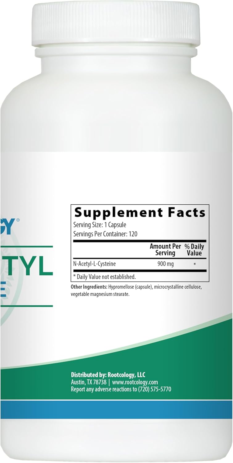 Dr. Izabella Wentz Rootcology Pure N-Acetyl Cysteine (NAC) 900mg 120 Capsules - Boost Immune Health