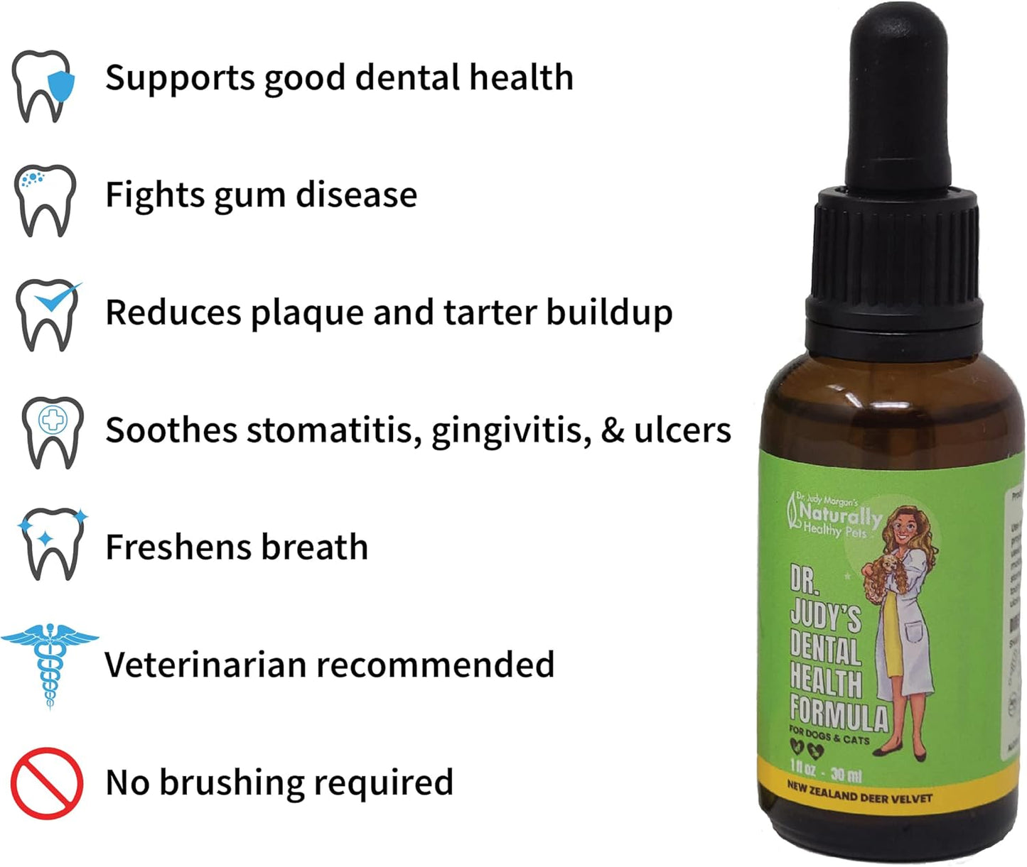 Dr. Judy Morgan's Dental Health Formula for Dogs & Cats - Natural Pet Care Supplement