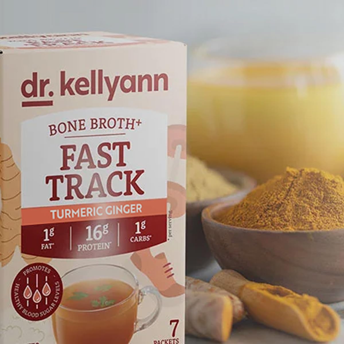 Dr. Kellyann Bone Broth Packets - 7 Servings, 16g Protein, Grass-Fed Collagen, Keto & Paleo-Friendly, 1 Box