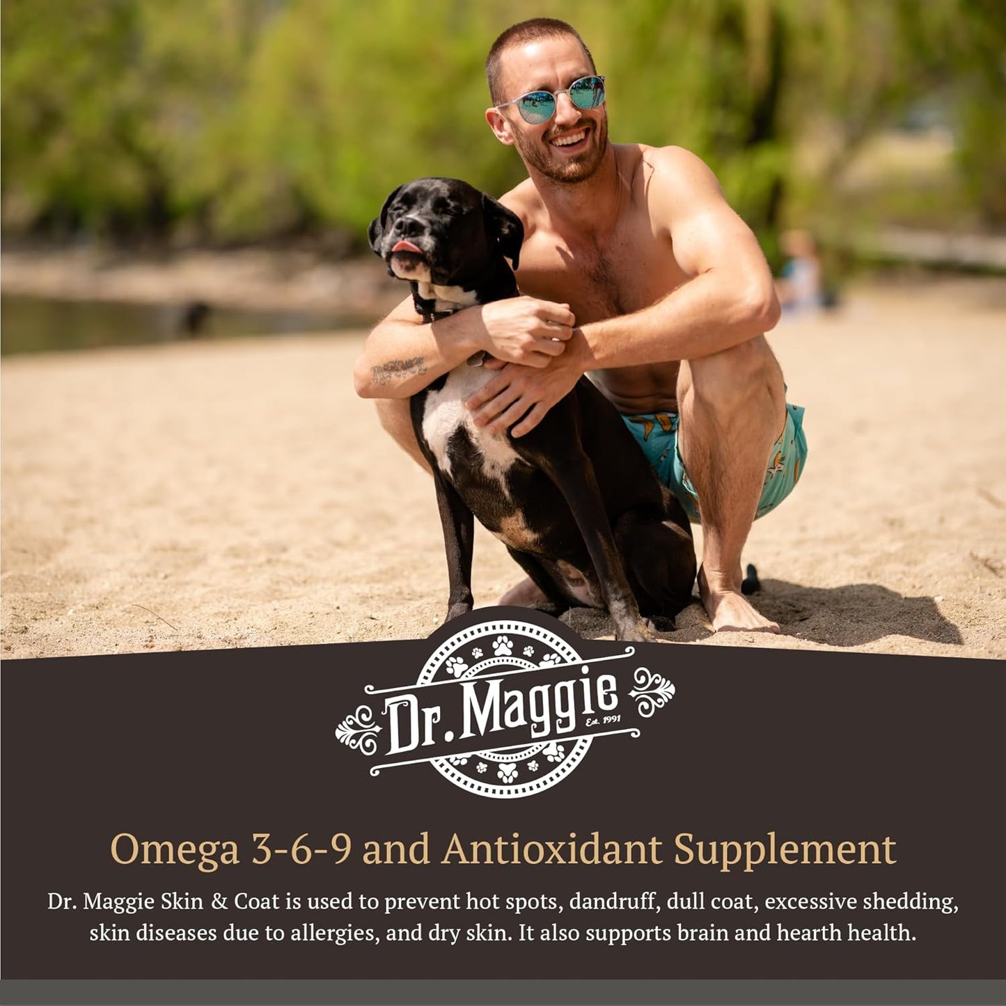 Dr. Maggie Omega 3 Supplement for Skin and Coat | Fish Oil, Flax, and Olive Oil | 480 ml Bottle