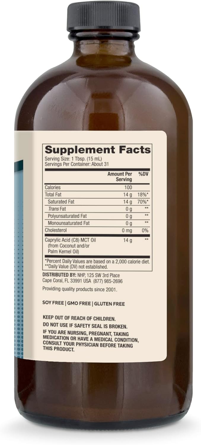 Dr. Mercola Biothin Ketone Energy Caprylic Acid MCT Oil - 16 oz - Non GMO, Soy-Free, Gluten Free - 31 Servings