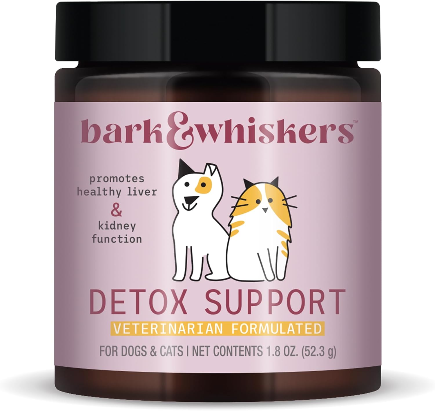 Dr. Mercola Detox Support for Pets, 1.8 Oz. (52.3 g), Healthy Liver & Kidney Function, Non-GMO Bark & Whiskers Formula