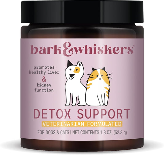 Dr. Mercola Detox Support for Pets, 1.8 Oz. (52.3 g), Healthy Liver & Kidney Function, Non-GMO Bark & Whiskers Formula