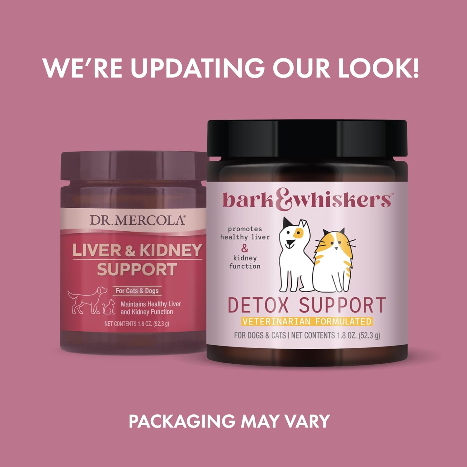 Dr. Mercola Detox Support for Pets, 1.8 Oz. (52.3 g), Healthy Liver & Kidney Function, Non-GMO Bark & Whiskers Formula