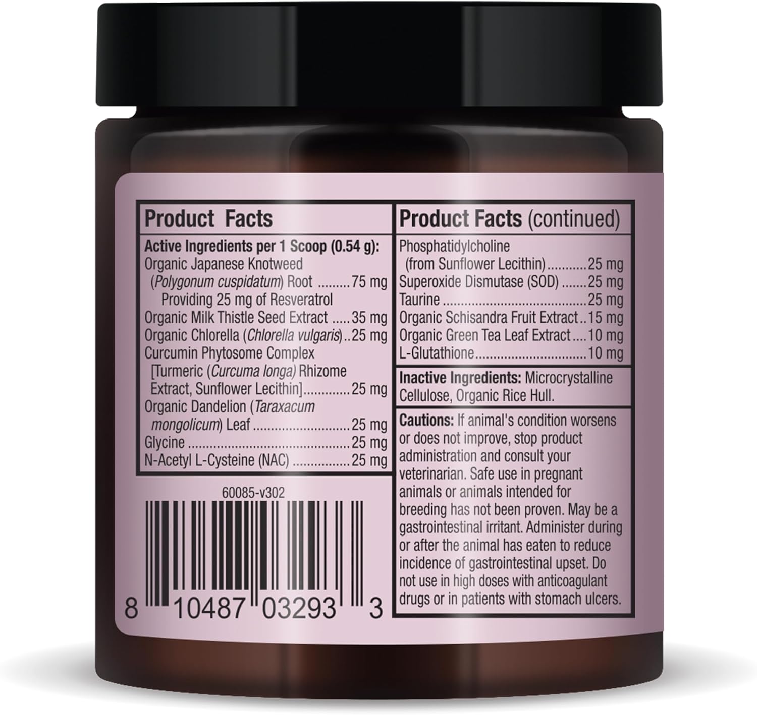 Dr. Mercola Detox Support for Pets, 1.8 Oz. (52.3 g), Healthy Liver & Kidney Function, Non-GMO Bark & Whiskers Formula