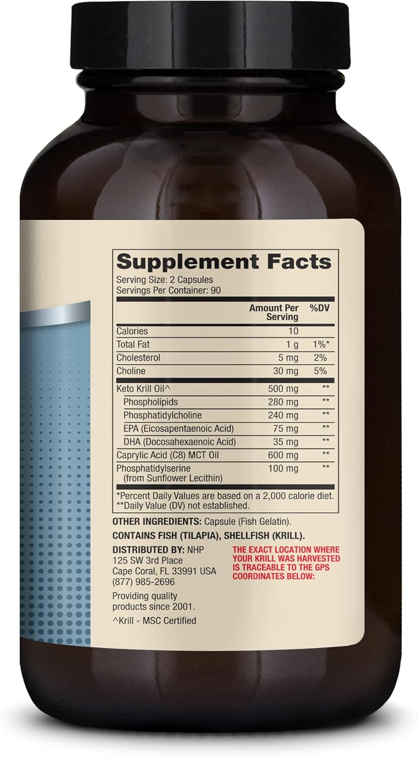 Dr. Mercola Keto Krill Oil Supplement - 90 Servings (180 Capsules) Omega 3 Fatty Acids, MSC Certified, Non-GMO, Soy-Free, Gluten-Free