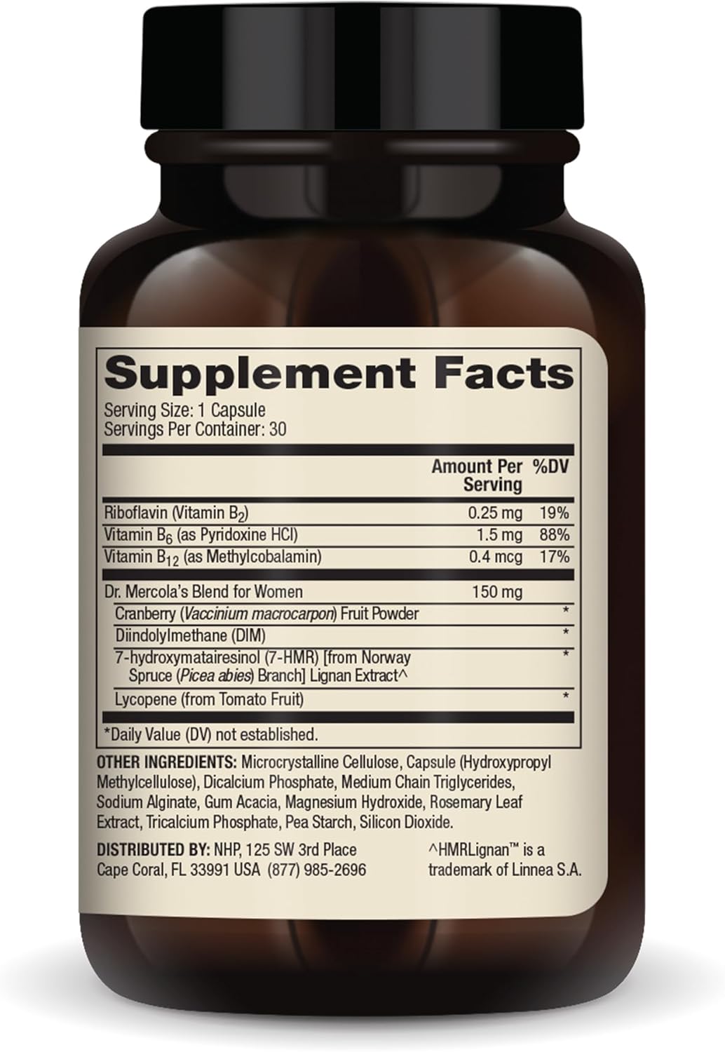 Dr. Mercola Lignans with Lycopene Supplement - 30 Capsules, Non-GMO, Soy-Free, Gluten-Free