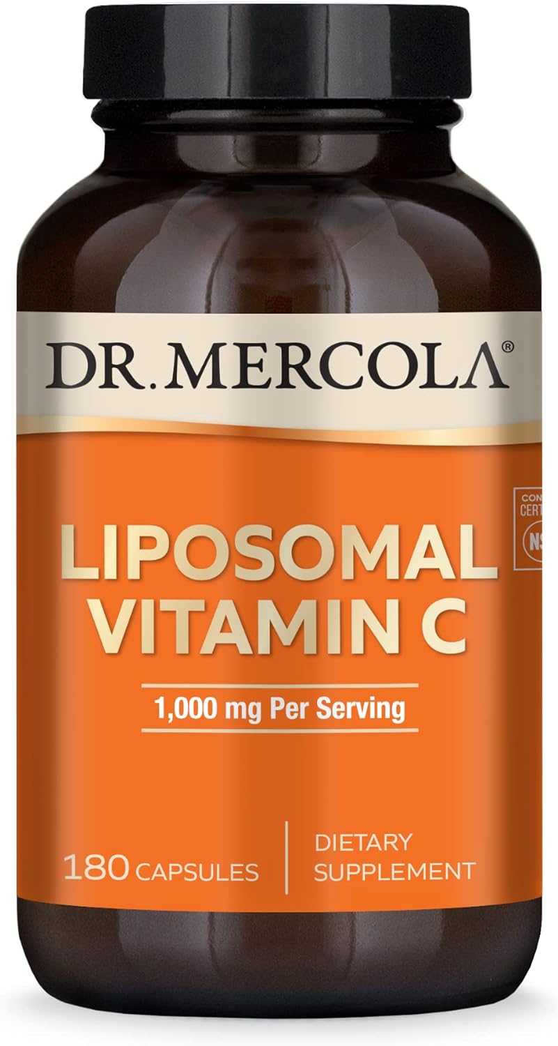 Dr. Mercola Liposomal Vitamin C 1000mg - 90 Servings, Immune Health Support, Non GMO, NSF Certified Dietary Supplement