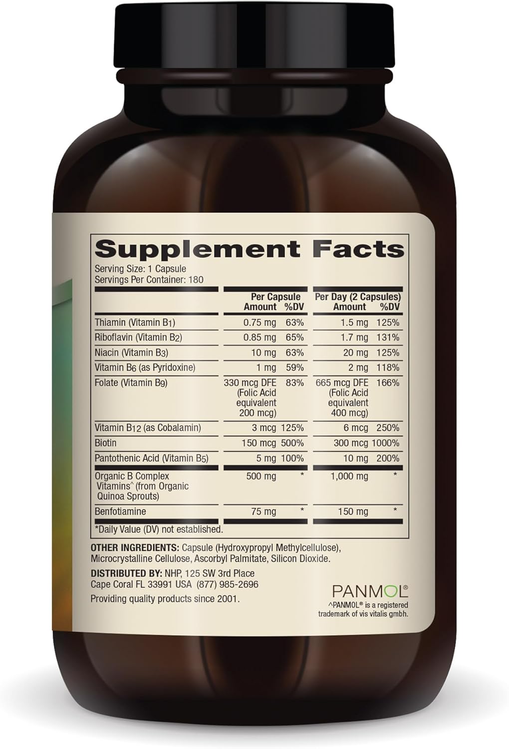 Dr. Mercola Vitamin B Complex Capsules - 90 Servings, Supports Energy Production, Non-GMO Formula with Benfotiamine