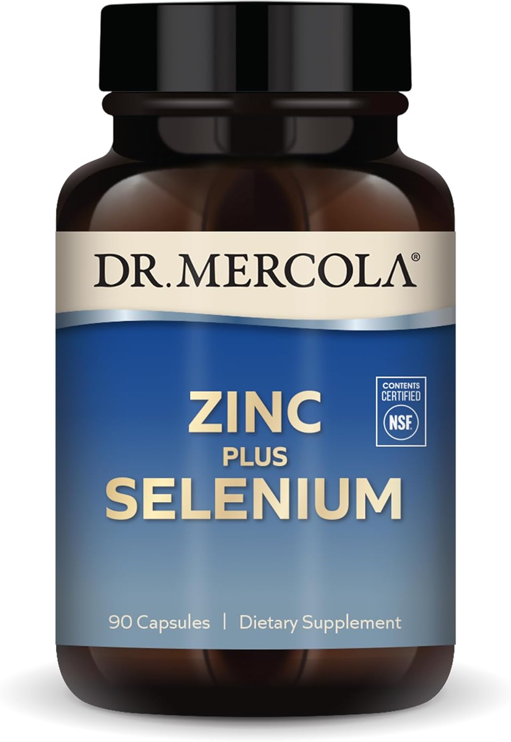Dr. Mercola Zinc and Selenium Capsules - 90 Servings, Immune Health Support, Non GMO Dietary Supplement, NSF Certified