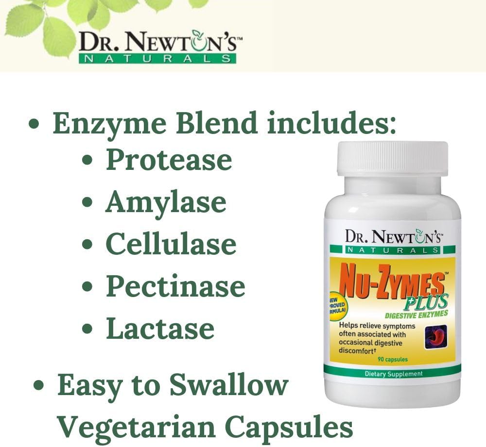 Dr. Newton's Naturals Nu-Zymes Plus: 90 Vegetarian Digestive Enzyme Capsules for SelfCare+