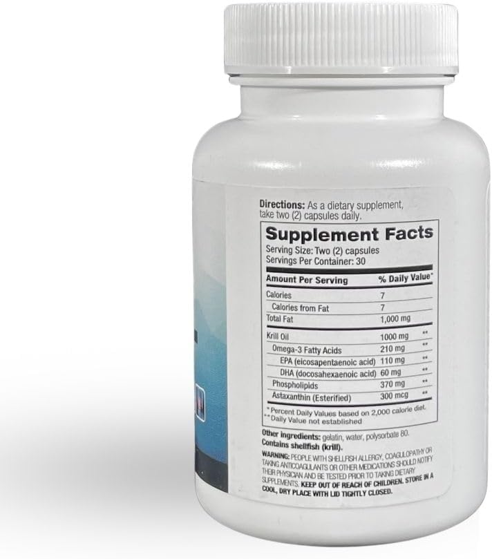 Dr. Newton’s Naturals OmegaKrill Pro EPA & DHA Softgels for Brain, Joints, and Eyes - Omega 3 from Pristine Krill Oil - 60 Count