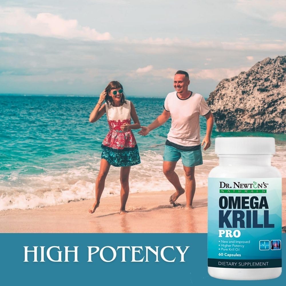 Dr. Newton’s Naturals OmegaKrill Pro EPA & DHA Softgels for Brain, Joints, and Eyes - Omega 3 from Pristine Krill Oil - 60 Count