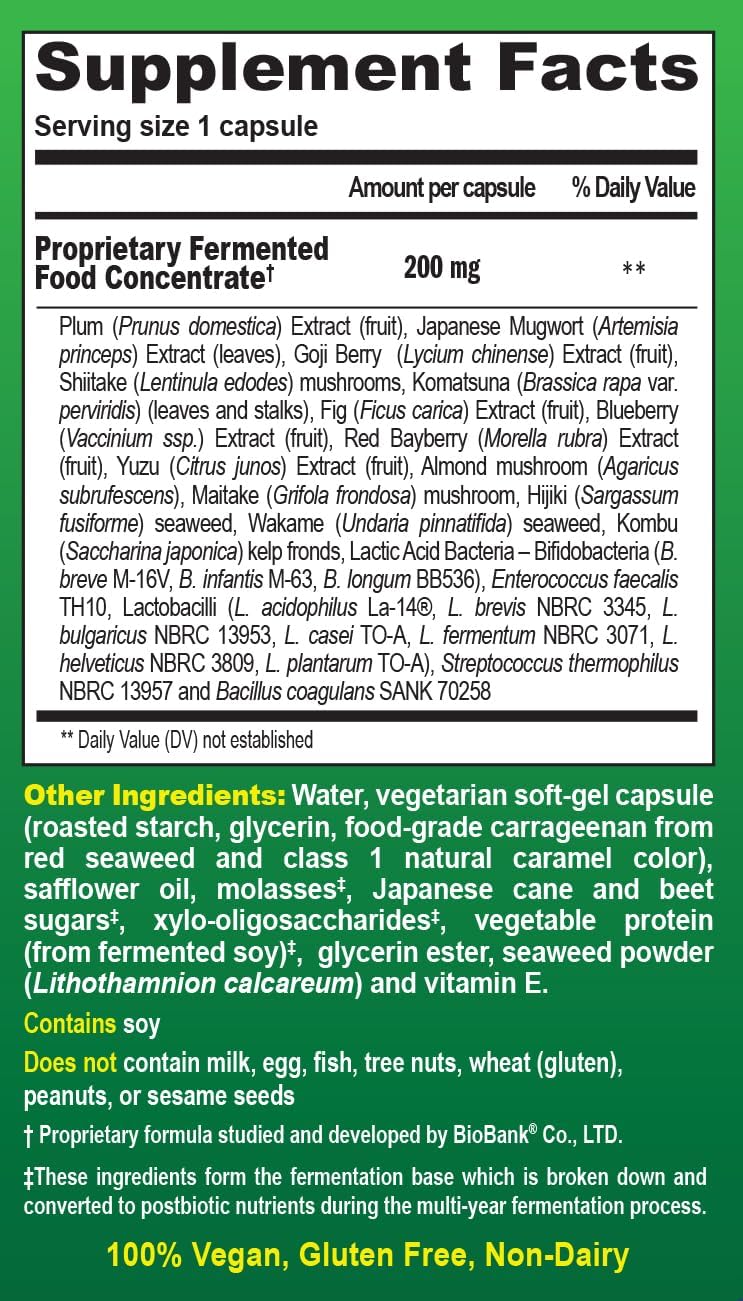 Dr. Ohhira’s Probiotics Original Formula - 3 Year Fermented Prebiotics - Live Probiotics - Postbiotic Metabolites - 60 Capsules