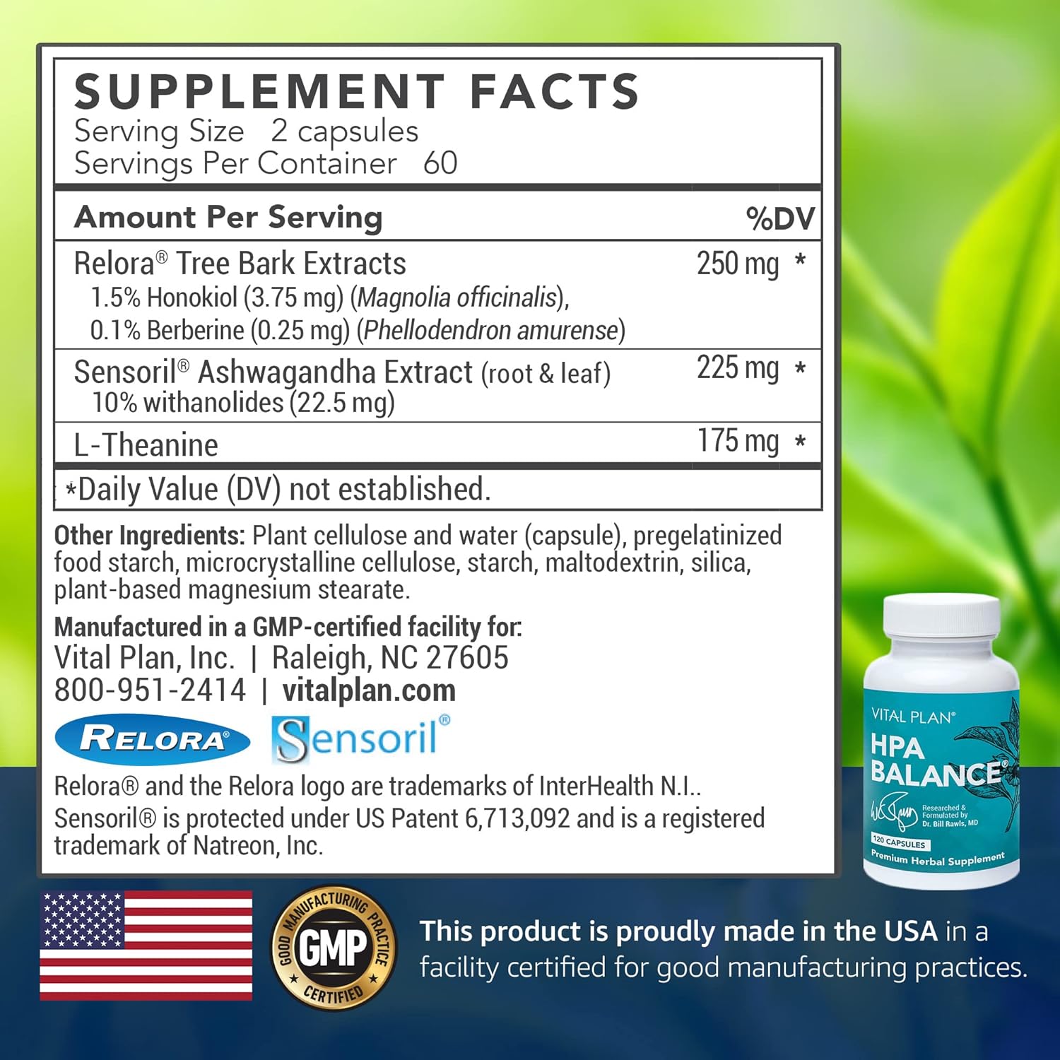 Dr. Rawls HPA Balance Supplement for Women & Men - Supports Adrenal Health, Mood, Hormones w/ Sensoril Ashwagandha & Relora