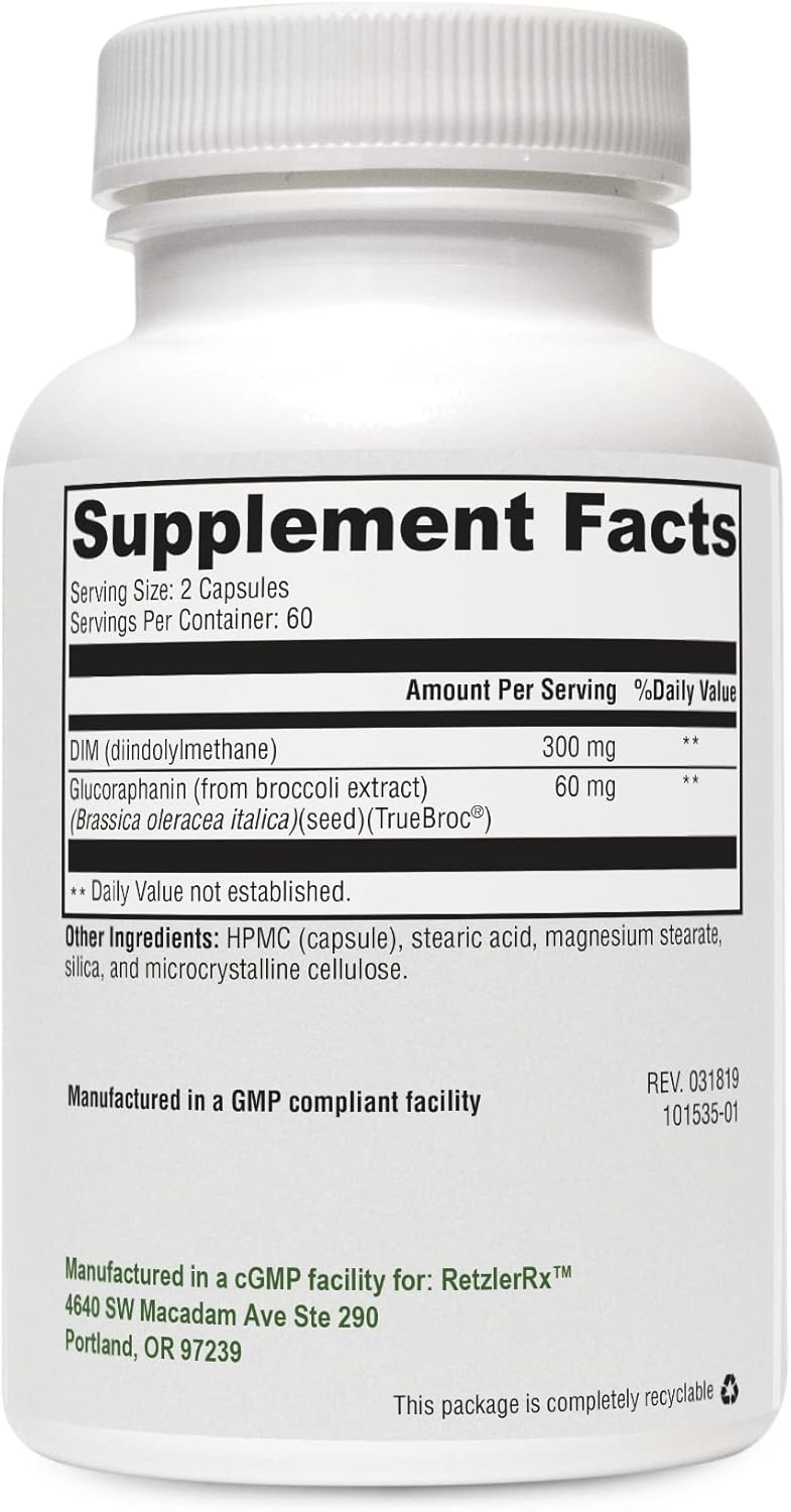 Dr. Retzler™ HormoneSynergy Estro Protect: DIM & TrueBroc® for Estrogen Metabolism & Detox Support, Hormone Balance for Women's Health