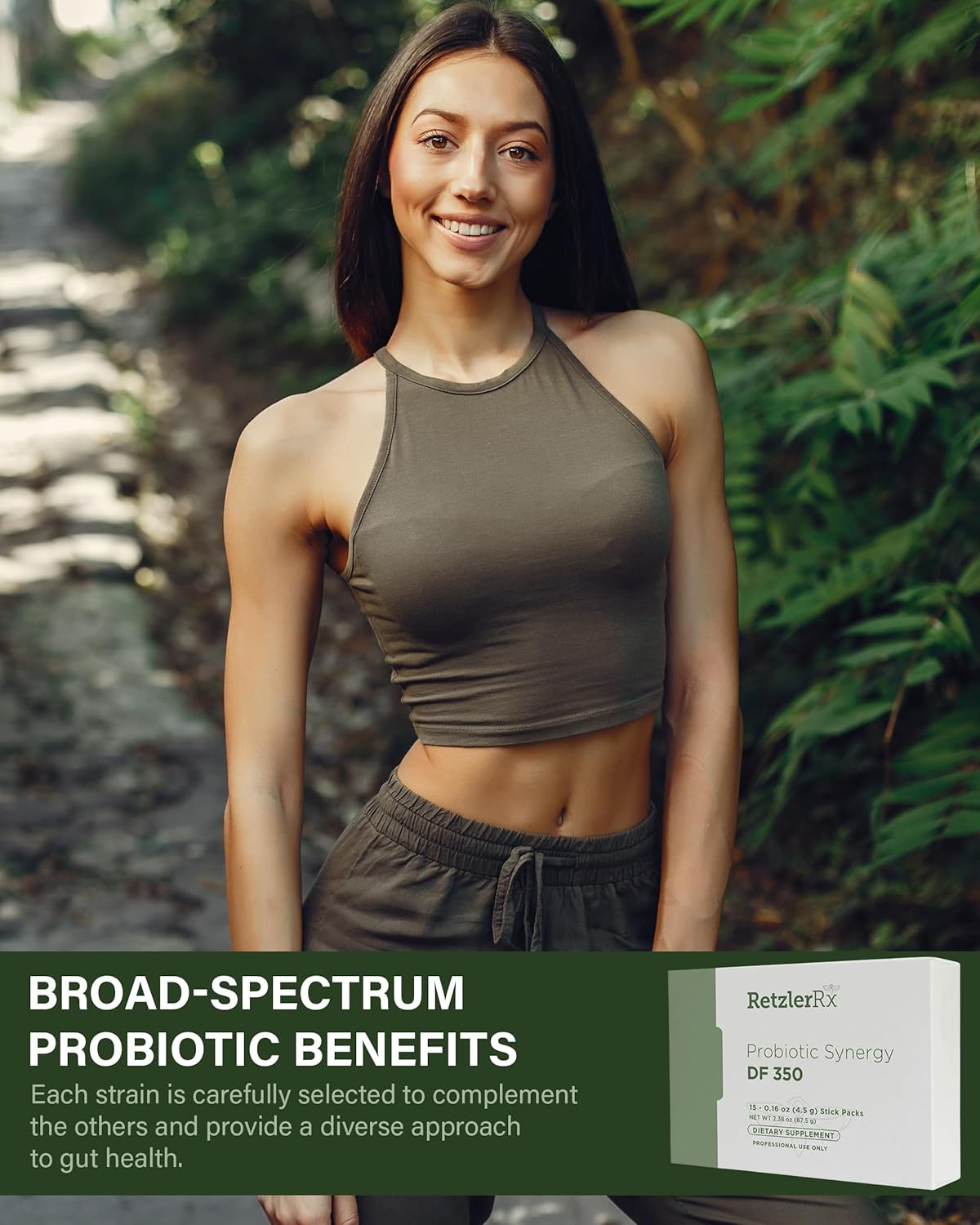 Dr. RetzlerRx Probiotic Synergy DF 350 - High Potency 18-Strain Supplement for Immune & Gut Health - 350 Billion CFU Dairy-Free Stick Packs