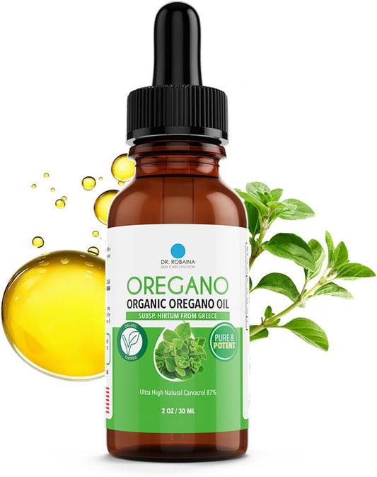 Dr. Robaina Organic Oregano Oil - High Carvacrol for Immune & Digestive Support - Cold-Pressed, Vegan - Greek Subsp. Hirtum