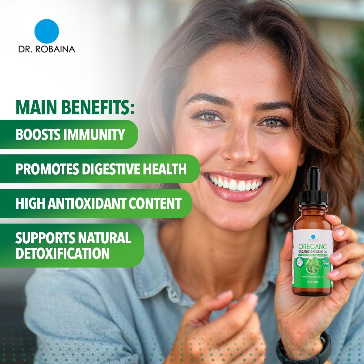 Dr. Robaina Organic Oregano Oil - High Carvacrol for Immune & Digestive Support - Cold-Pressed, Vegan - Greek Subsp. Hirtum