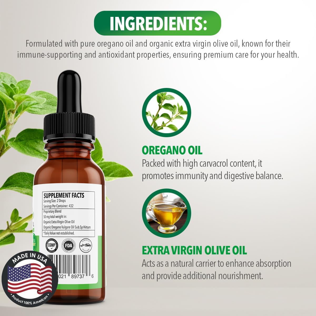 Dr. Robaina Organic Oregano Oil - High Carvacrol for Immune & Digestive Support - Cold-Pressed, Vegan - Greek Subsp. Hirtum