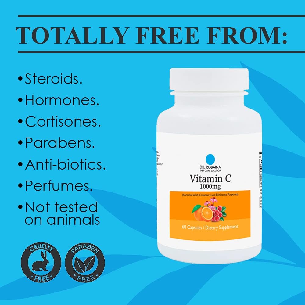 Dr. Robaina Vitamin C 1000mg Skin Care Supplement for Healthy Skin