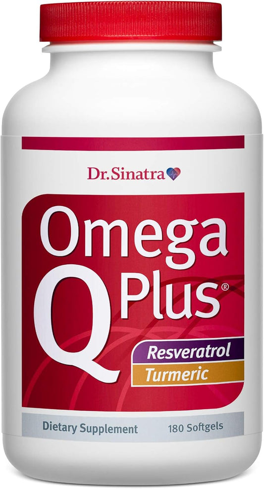 Dr. Sinatra Omega Q Plus Resveratrol and Turmeric: Omega-3 CoQ10 Supplement for Blood Flow and Inflammatory Response (90 Days)