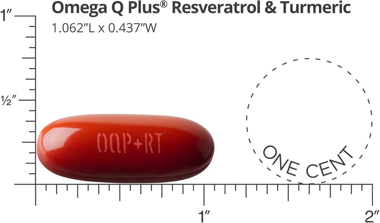 Dr. Sinatra Omega Q Plus Resveratrol and Turmeric: Omega-3 CoQ10 Supplement for Blood Flow and Inflammatory Response (90 Days)