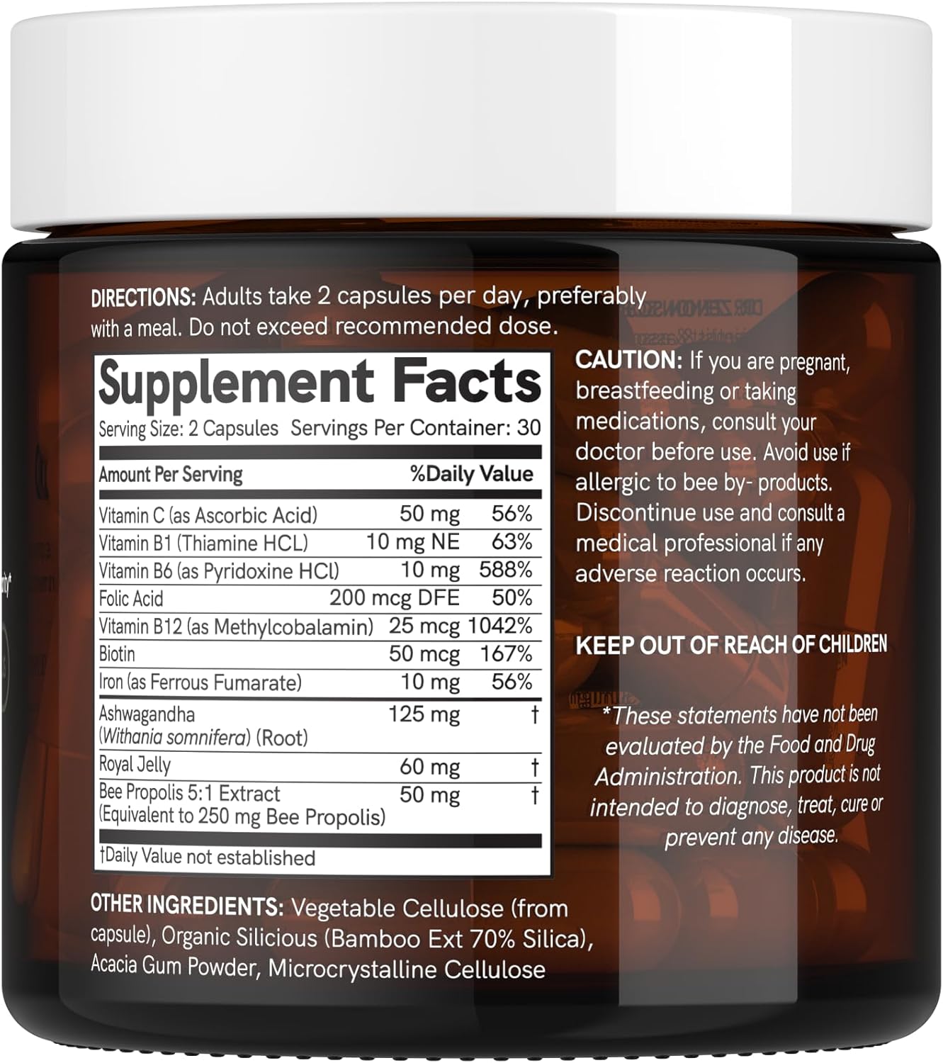 Dr. Sosnowski's Bee Fuelled Energy Supplement: Boost Mental & Physical Energy, 60 Vegetable Capsules