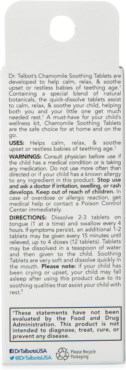 Dr. Talbot's Chamomile Quick Dissolve Tablets, 140 Count - Soothing Formula for Fast Relief