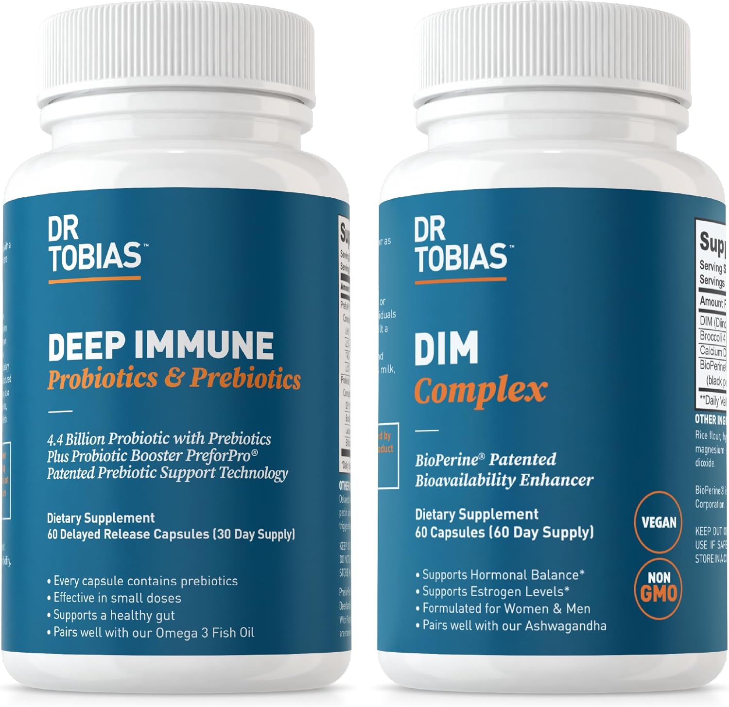 Dr. Tobias Deep Immune Probiotics & Prebiotics with DIM Complex for Digestive Health, Gut Immune Function, Hormone Balance