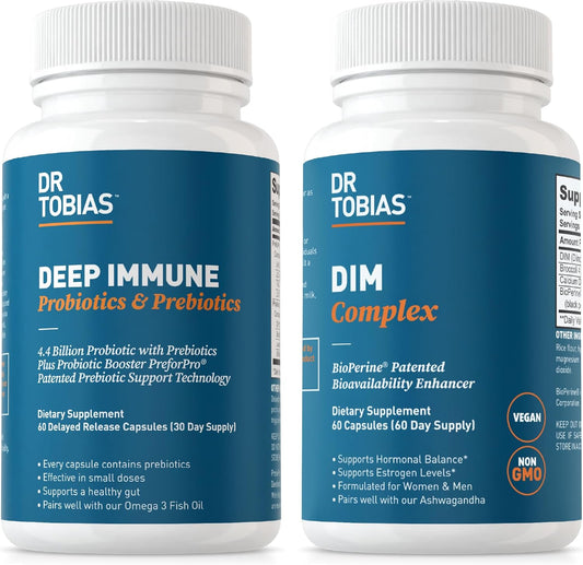 Dr. Tobias Deep Immune Probiotics & Prebiotics with DIM Complex for Digestive Health, Gut Immune Function, Hormone Balance